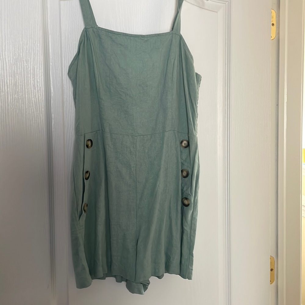 Teal romper with buttons